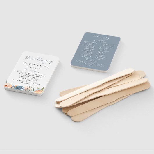 Botanisches Hochzeitsprogramm "Dusty Slate Blue Pe Fächer (Non-assembled)