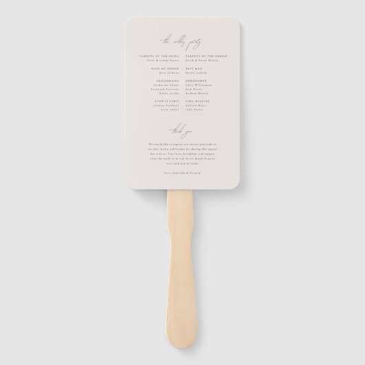 Botanisches Hochzeitsprogramm Fächer (Rückseite)