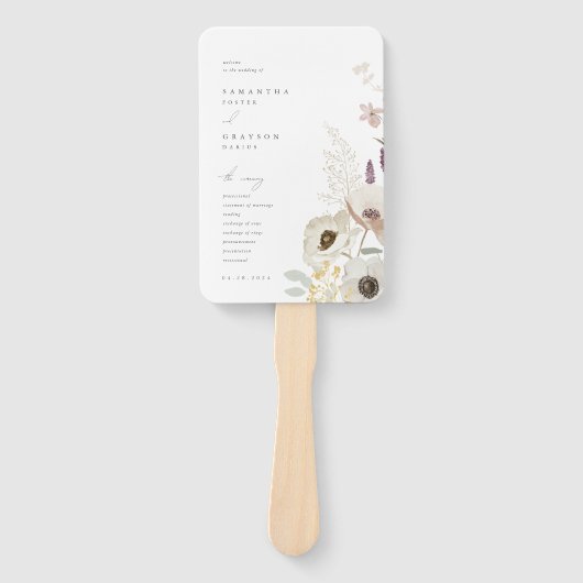 Botanisches Hochzeitsprogramm Fächer (Vorderseite)