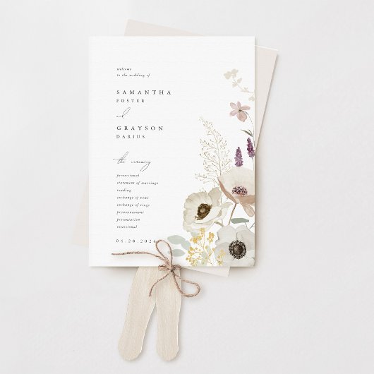 Botanisches Hochzeitsprogramm Fächer