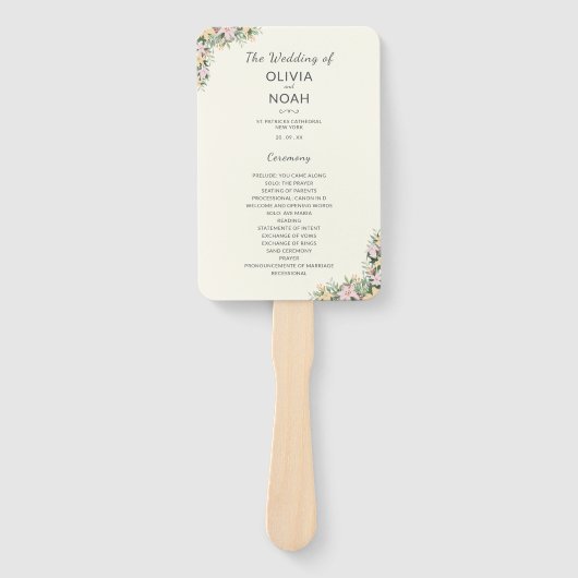 Botanisches Hochzeitsprogramm Fächer (Vorderseite)