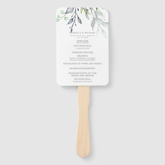 Botanisches Hochzeitsprogramm Fächer (Vorderseite)