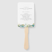 Botanisches Hochzeitsprogramm für aquamarine Wasse Fächer (Vorderseite)