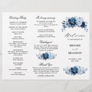 Botanisches Hochzeitsprogramm für die Blauschiefer