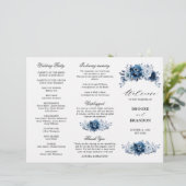 Botanisches Hochzeitsprogramm für die Blauschiefer (Stehend Vorderseite)