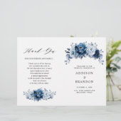 Botanisches Hochzeitsprogramm für die Blauschiefer (Stehend Vorderseite)