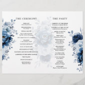 Botanisches Hochzeitsprogramm für die Blauschiefer (Rückseite)