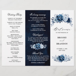 Botanisches Hochzeitsprogramm für die Blauschiefer