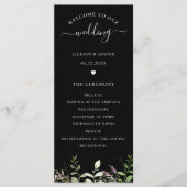 Botanisches Hochzeitsprogramm für Elegante Wildblu Programm (Vorderseite)