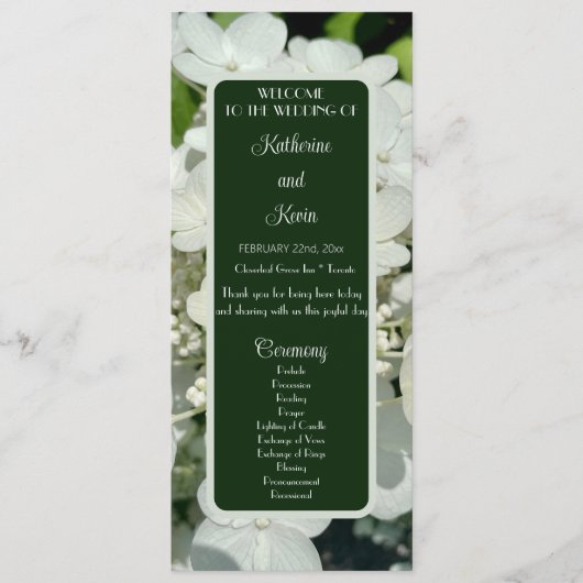 Botanisches Hochzeitsprogramm für Elegantholz Programm (Vorderseite)