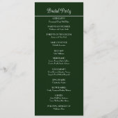 Botanisches Hochzeitsprogramm für Elegantholz Programm (Rückseite)