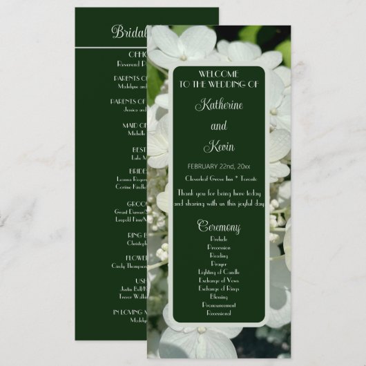 Botanisches Hochzeitsprogramm für Elegantholz Programm (Vorne/Hinten)