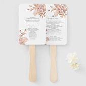 Botanisches Hochzeitsprogramm für Flora-Pampas Fächer (Vorne und Hinten)