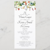 Botanisches Hochzeitsprogramm für Flora Programm (Vorderseite)