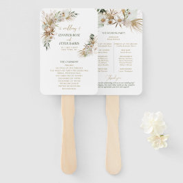 Botanisches Hochzeitsprogramm für Green & Gold Boh Fächer