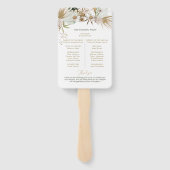 Botanisches Hochzeitsprogramm für Green & Gold Boh Fächer (Rückseite)