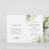 Botanisches Hochzeitsprogramm für Grünfolien (Stehend Vorderseite)