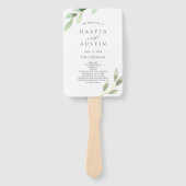 Botanisches Hochzeitsprogramm für Grünfolien Fächer (Vorderseite)