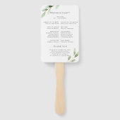 Botanisches Hochzeitsprogramm für Grünfolien Fächer (Rückseite)