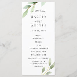 Botanisches Hochzeitsprogramm für Grünfolien Programm