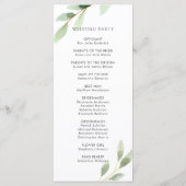 Botanisches Hochzeitsprogramm für Grünfolien Programm (Rückseite)