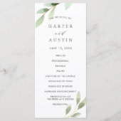 Botanisches Hochzeitsprogramm für Grünfolien Programm (Vorderseite)