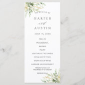 Botanisches Hochzeitsprogramm für Grünfolien Programm (Vorderseite)