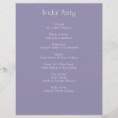 Botanisches Hochzeitsprogramm für Lavendel & Brigh (Rückseite)