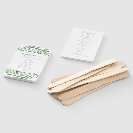 Botanisches Hochzeitsprogramm für moderne Reben Fächer (Non-assembled)