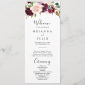 Botanisches Hochzeitsprogramm für rustikale Blumen Programm (Vorderseite)