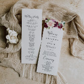 Botanisches Hochzeitsprogramm für rustikale Blumen Programm