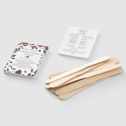 Botanisches Hochzeitsprogramm für Rustikale Fächer (Non-assembled)