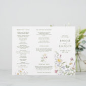 Botanisches Hochzeitsprogramm für Soft Pastel-Wild (Stehend Vorderseite)