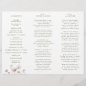 Botanisches Hochzeitsprogramm für Soft Pastel-Wild (Rückseite)