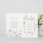 Botanisches Hochzeitsprogramm für Soft Pastel-Wild (Stehend Vorderseite)