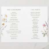Botanisches Hochzeitsprogramm für Soft Pastel-Wild (Rückseite)