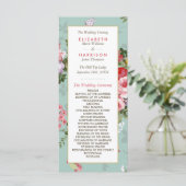 Botanisches Hochzeitsprogramm für Vintage Blumengä Programm (Stehend Vorderseite)