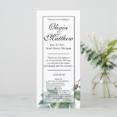 Botanisches Hochzeitsprogramm für Wasserfarben (Stehend Vorderseite)