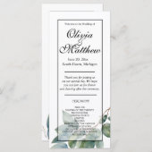 Botanisches Hochzeitsprogramm für Wasserfarben (Vorne/Hinten)