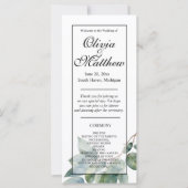 Botanisches Hochzeitsprogramm für Wasserfarben (Vorderseite)