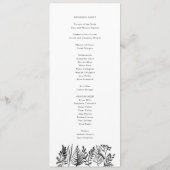 Botanisches Hochzeitsprogramm für Wasserfarben Programm (Rückseite)