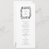 Botanisches Hochzeitsprogramm für Wasserfarben Programm (Vorne/Hinten)