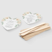 Botanisches Hochzeitsprogramm für Weißrosen Fächer (Non-assembled)