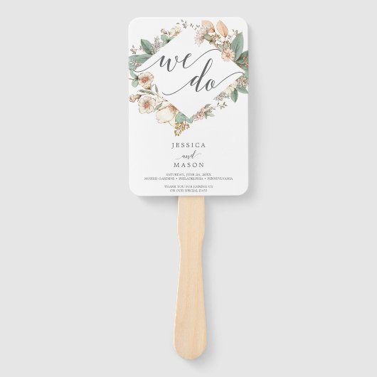 Botanisches Hochzeitsprogramm - Gedächtnis Fächer (Vorderseite)