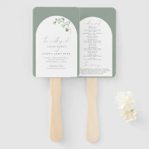 Botanisches Hochzeitsprogramm "Modern Sage Green A