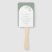 Botanisches Hochzeitsprogramm "Modern Sage Green A Fächer (Vorderseite)