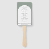 Botanisches Hochzeitsprogramm "Modern Sage Green A Fächer (Rückseite)