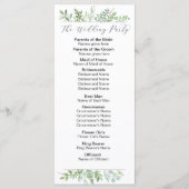 Botanisches Hochzeitsprogramm Programm (Rückseite)