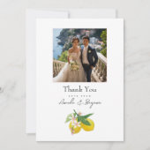 Botanisches Hochzeitssemble für Lemon Dankeskarte (Vorderseite)