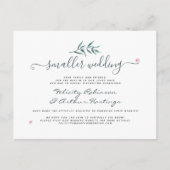 Botanisches Hochzeitsskript-Update für Wasserfarbe Einladungspostkarte (Vorderseite)